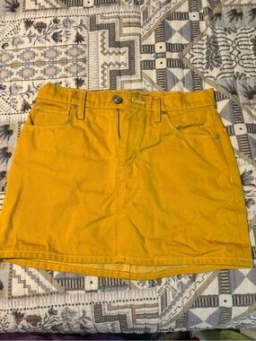 Hudson Jeans Mustard Yellow Denim Mini Skirt
